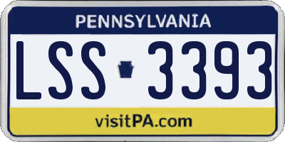 PA license plate LSS3393