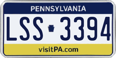 PA license plate LSS3394