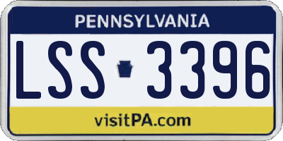 PA license plate LSS3396