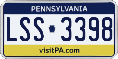 PA license plate LSS3398