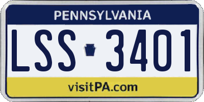 PA license plate LSS3401