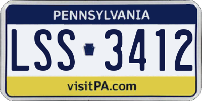 PA license plate LSS3412