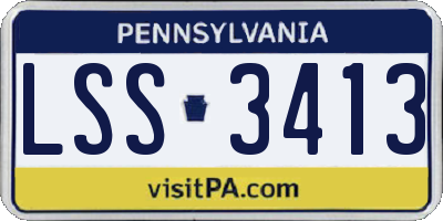 PA license plate LSS3413