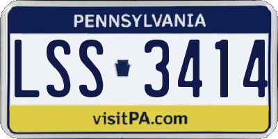 PA license plate LSS3414