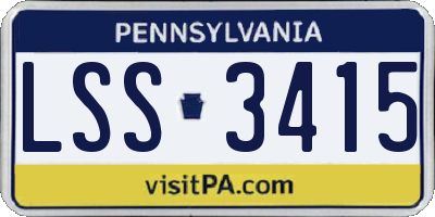 PA license plate LSS3415