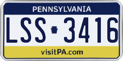 PA license plate LSS3416