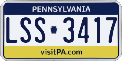 PA license plate LSS3417