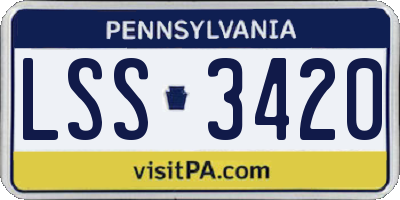 PA license plate LSS3420