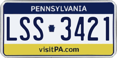 PA license plate LSS3421