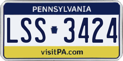 PA license plate LSS3424