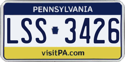 PA license plate LSS3426