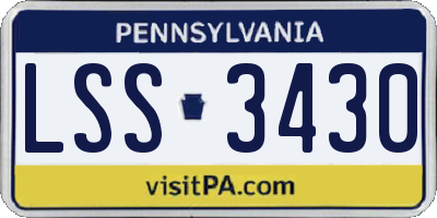 PA license plate LSS3430