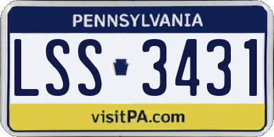 PA license plate LSS3431