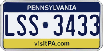 PA license plate LSS3433