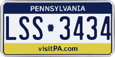 PA license plate LSS3434