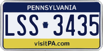 PA license plate LSS3435