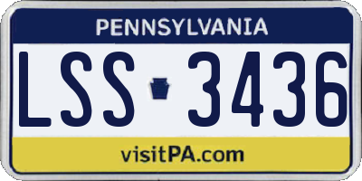 PA license plate LSS3436