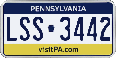 PA license plate LSS3442