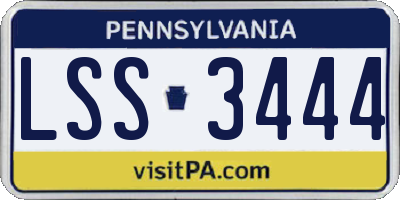 PA license plate LSS3444