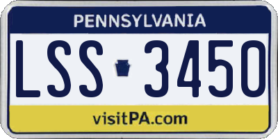 PA license plate LSS3450