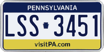 PA license plate LSS3451