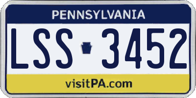 PA license plate LSS3452