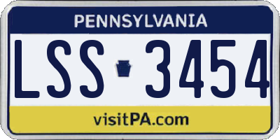 PA license plate LSS3454