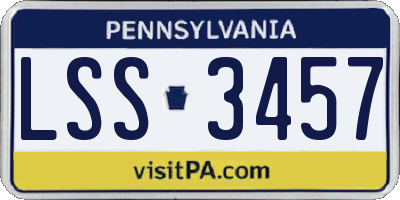 PA license plate LSS3457