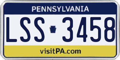 PA license plate LSS3458