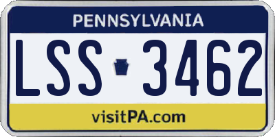 PA license plate LSS3462