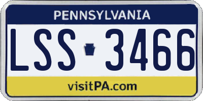 PA license plate LSS3466