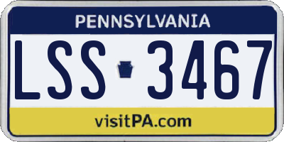 PA license plate LSS3467