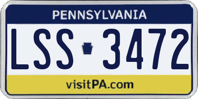 PA license plate LSS3472