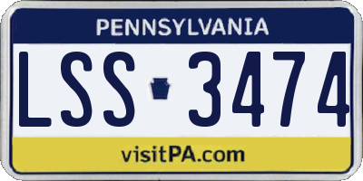 PA license plate LSS3474