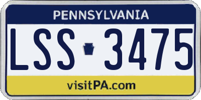 PA license plate LSS3475