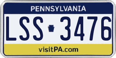 PA license plate LSS3476