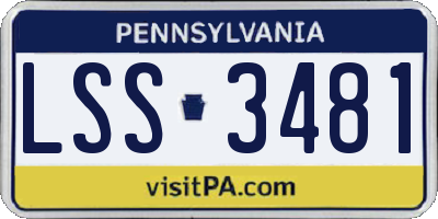 PA license plate LSS3481