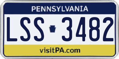 PA license plate LSS3482