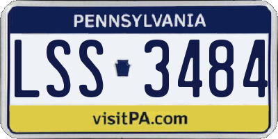 PA license plate LSS3484