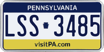 PA license plate LSS3485