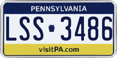 PA license plate LSS3486