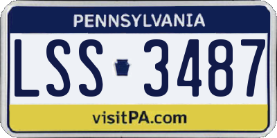 PA license plate LSS3487