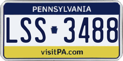 PA license plate LSS3488