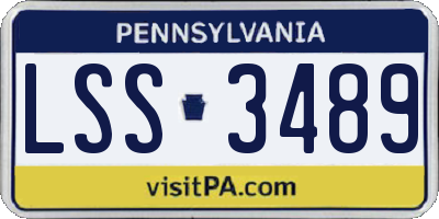 PA license plate LSS3489