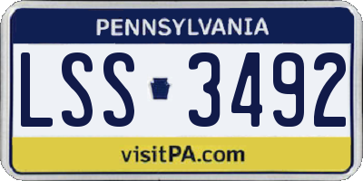 PA license plate LSS3492