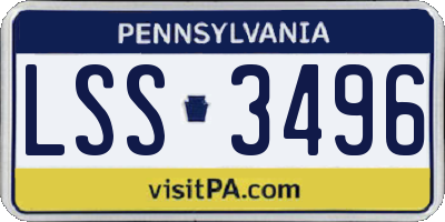 PA license plate LSS3496