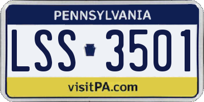 PA license plate LSS3501
