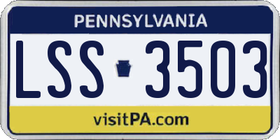 PA license plate LSS3503