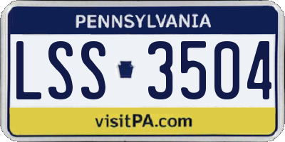PA license plate LSS3504