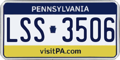 PA license plate LSS3506